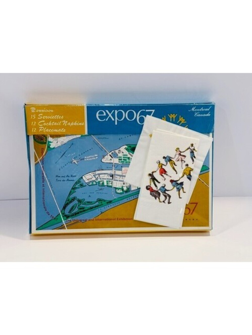 Vintage 1967 Expo 67 Montreal Dennison Placemat Napkin Party Set Sealed Rare OGP